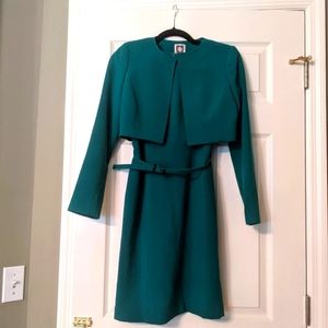 Anne Klein emerald green 2-piece dress and jacket